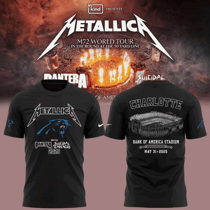 Limited Edition M72 World Tour x Carolina Panthers Black Tshirt 2025