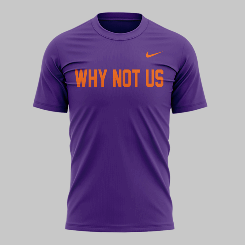 Limited Edition Clemson Softball ” Why Not US” Purple Tshirt 2025 - Image 2