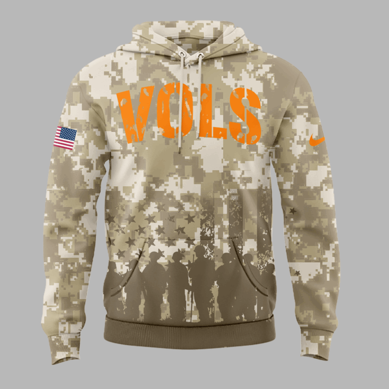 Limited Edition Tennessee Volunteers Military Appreciation Baseball Hoodie 2025 - Image 2