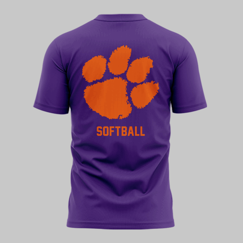 Limited Edition Clemson Softball ” Why Not US” Purple Tshirt 2025 - Image 3