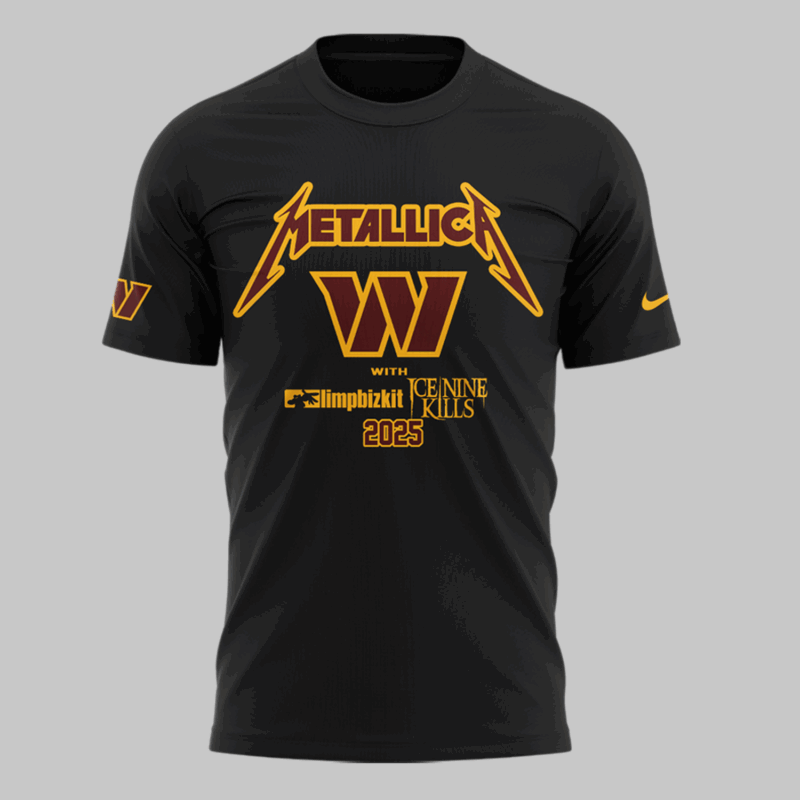 Limited Edition M72 World Tour x Washington Commanders Black Tshirt 2025 - Image 2