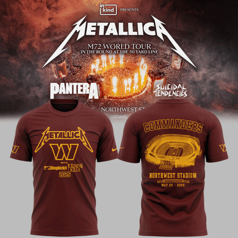 Limited Edition M72 World Tour x Washington Commanders Tshirt 2025