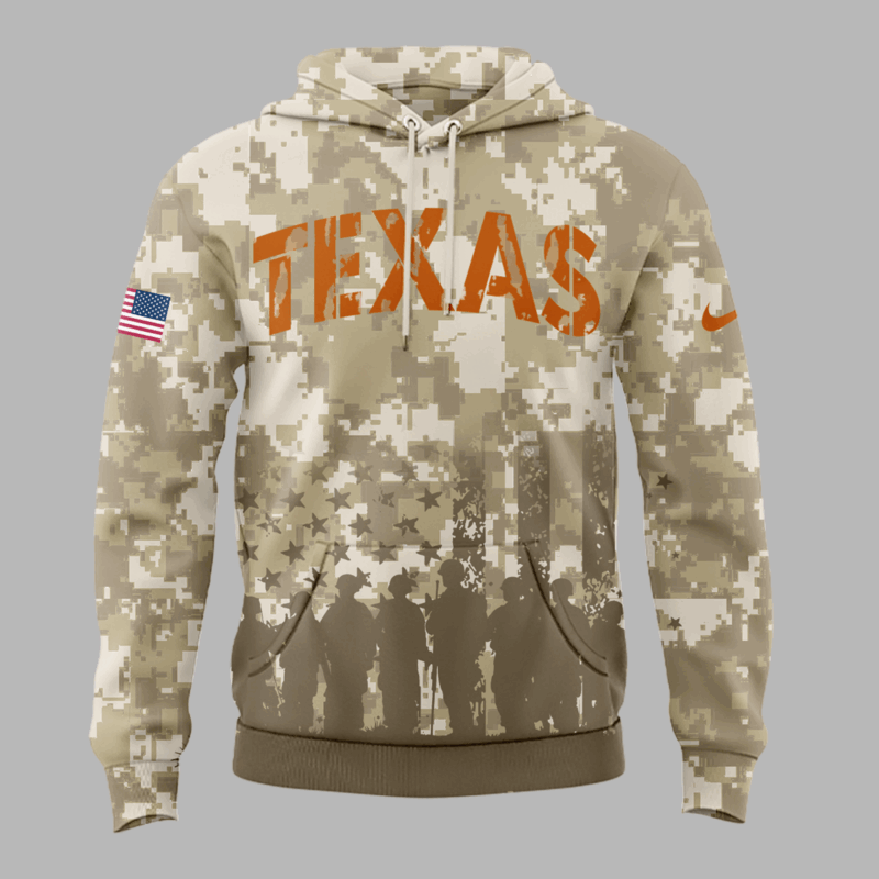 Limited Edition Texas Longhorns Military Appreciation Baseball Hoodie 2025 - Image 2