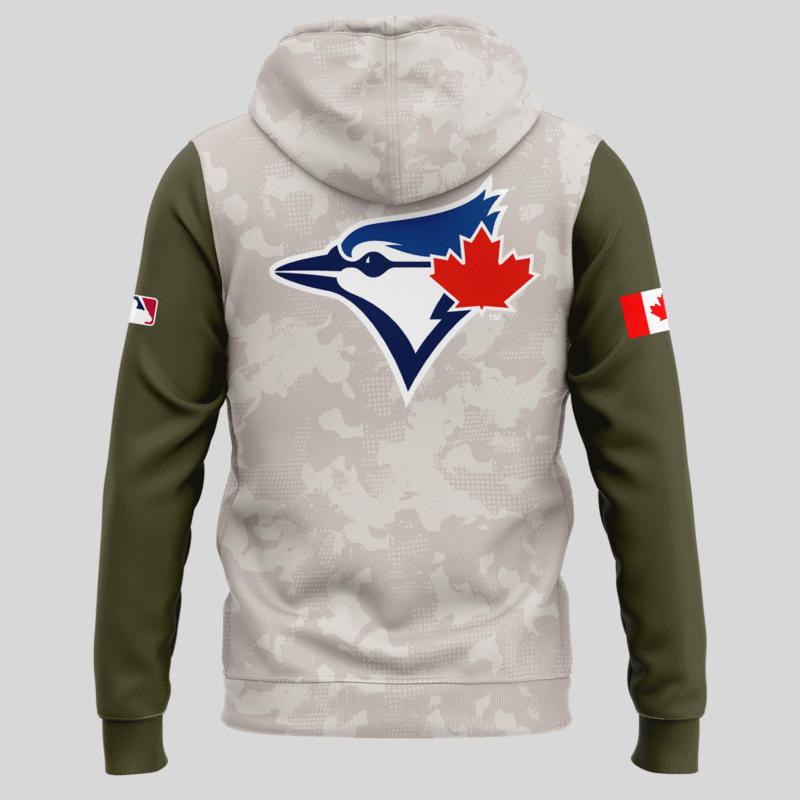 Toronto Blue Jays 2025 MLB ARMED FORCES DAY  Hoodie - Image 2