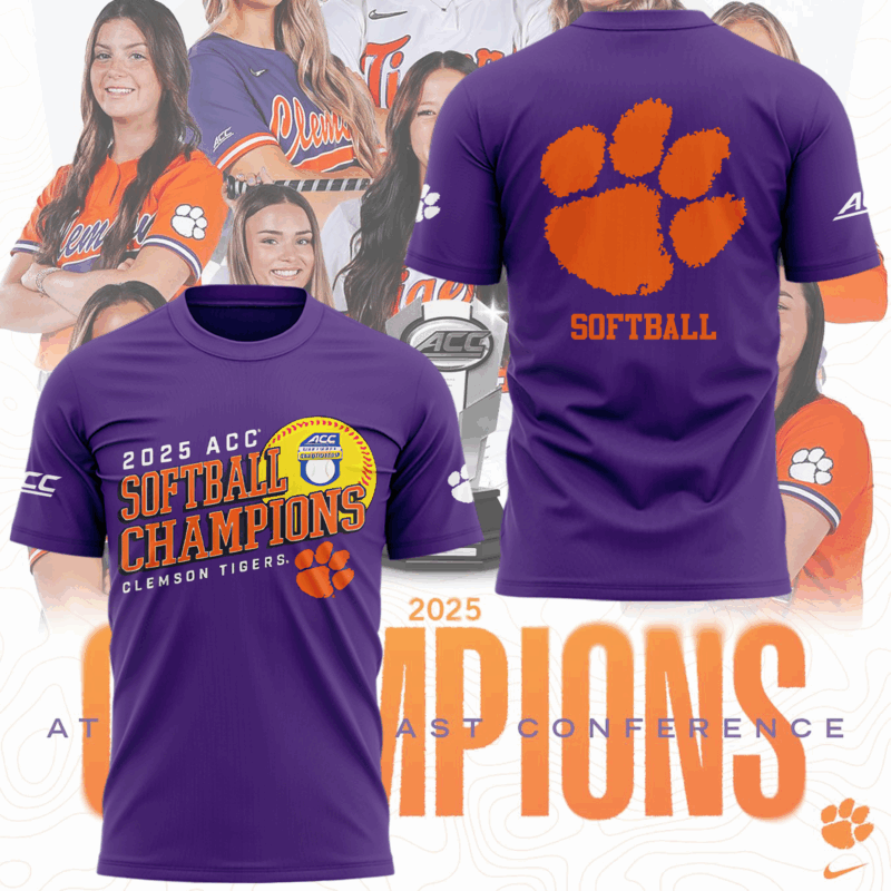 Limited Edition Clemson Softball ACC Champions XXhirt 2025
