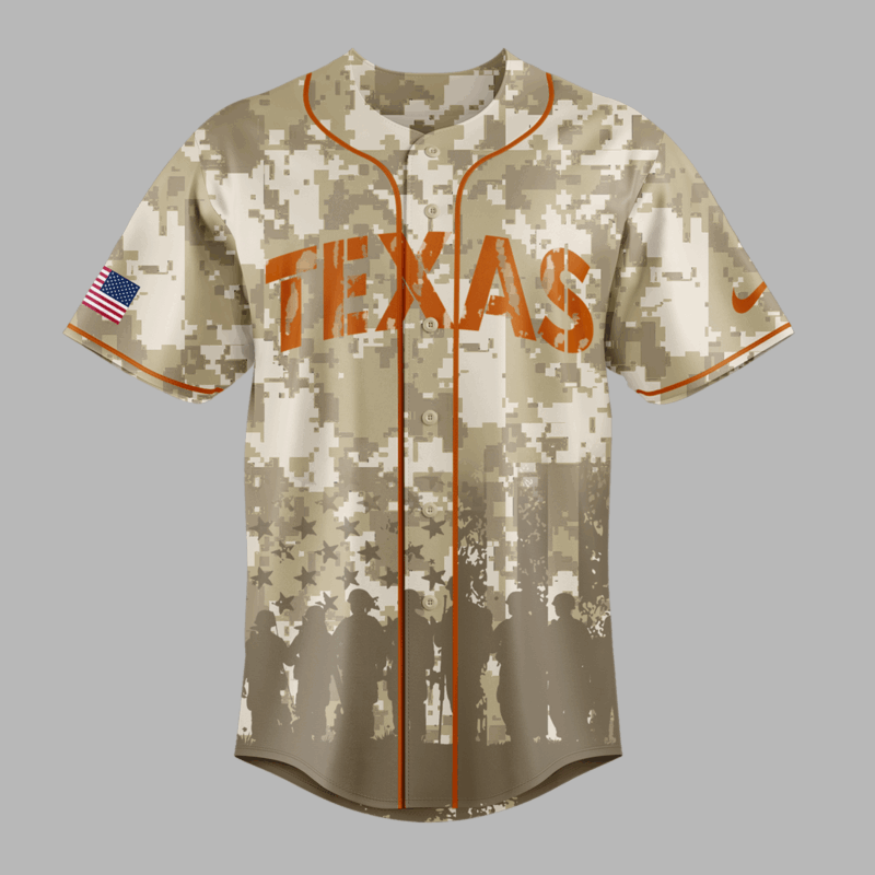 Limited Edition Texas Longhorns Military Appreciation Baseball Jersey 2025 - Image 2