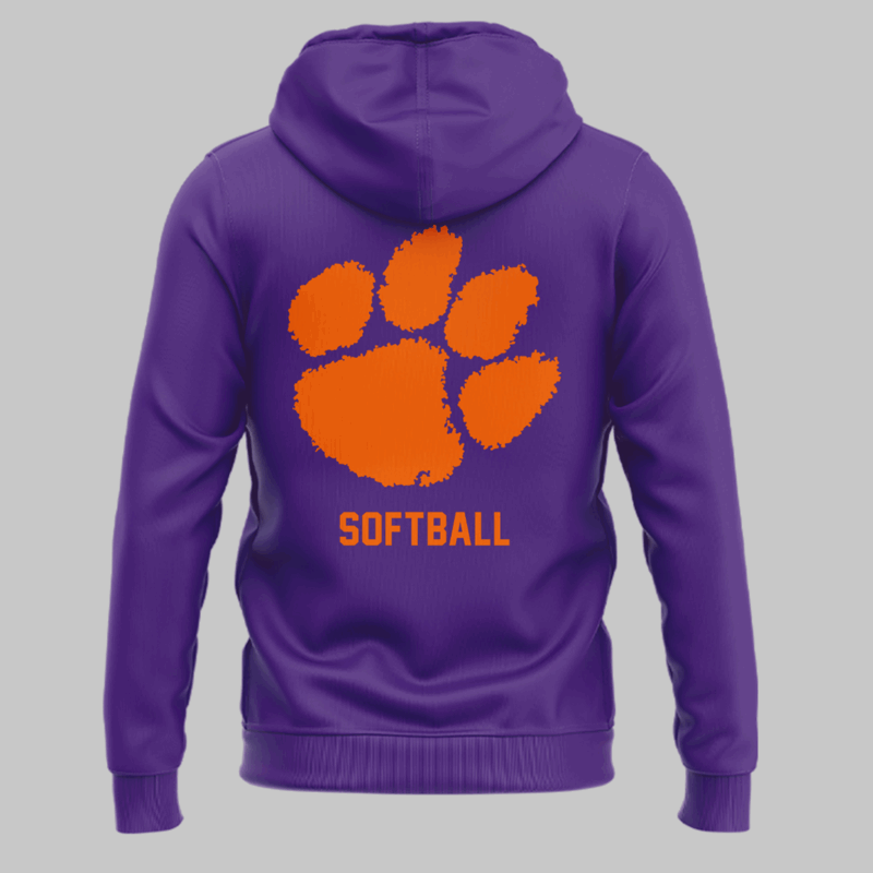 Limited Edition Clemson Softball ” Why Not US” Purple Hoodie 2025 - Image 3