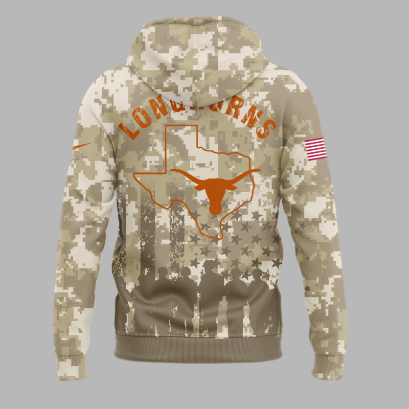 Limited Edition Texas Longhorns Military Appreciation Baseball Hoodie 2025 - Image 3