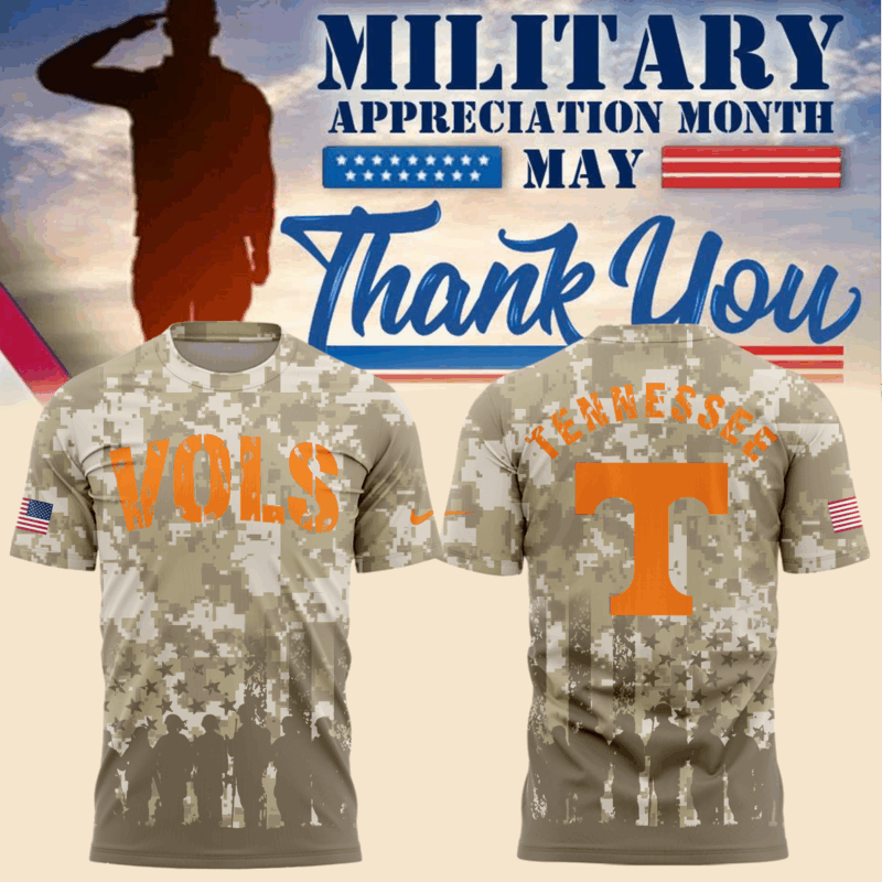 Limited Edition Tennessee Volunteers Military Appreciation Baseball Tshirt 2025