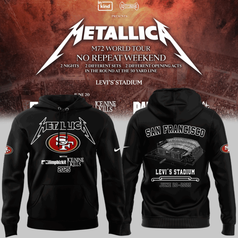 Limited Edition M72 World Tour x San Francisco 49ers Black Hoodie 2025