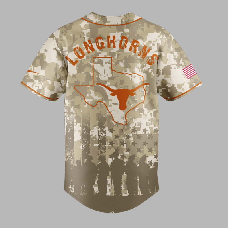 Limited Edition Texas Longhorns Military Appreciation Baseball Jersey 2025 - Image 3