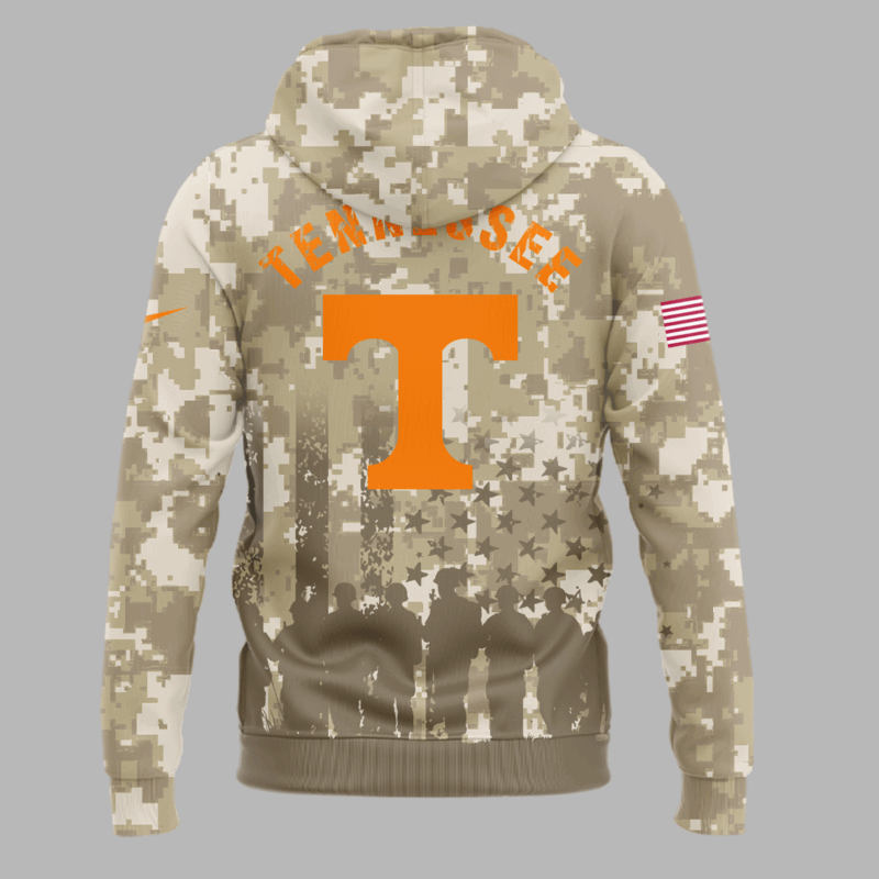 Limited Edition Tennessee Volunteers Military Appreciation Baseball Hoodie 2025 - Image 3