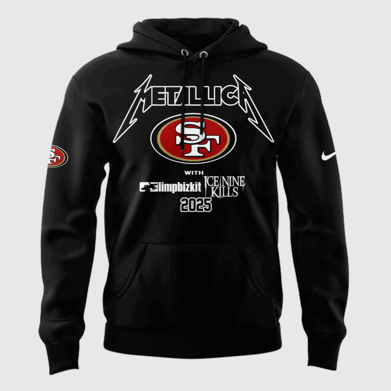 Limited Edition M72 World Tour x San Francisco 49ers Black Hoodie 2025 - Image 2