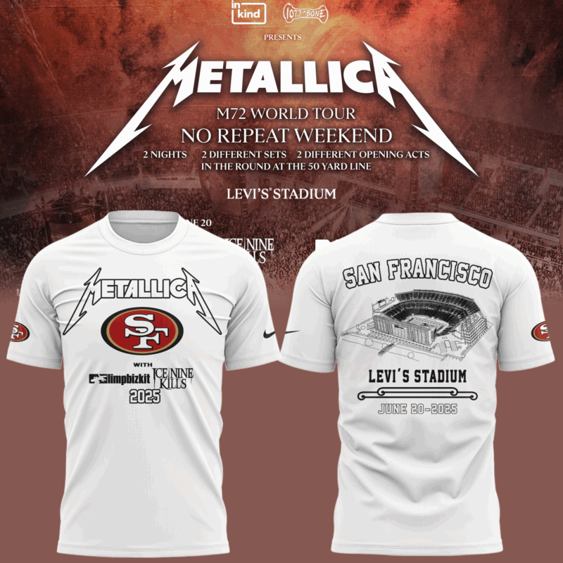 Limited Edition M72 World Tour x San Francisco 49ers White Tshirt 2025