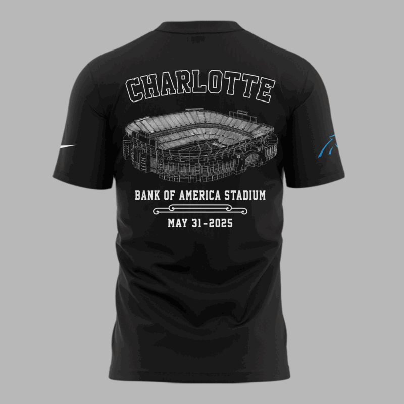 Limited Edition M72 World Tour x Carolina Panthers Black Tshirt 2025 - Image 3