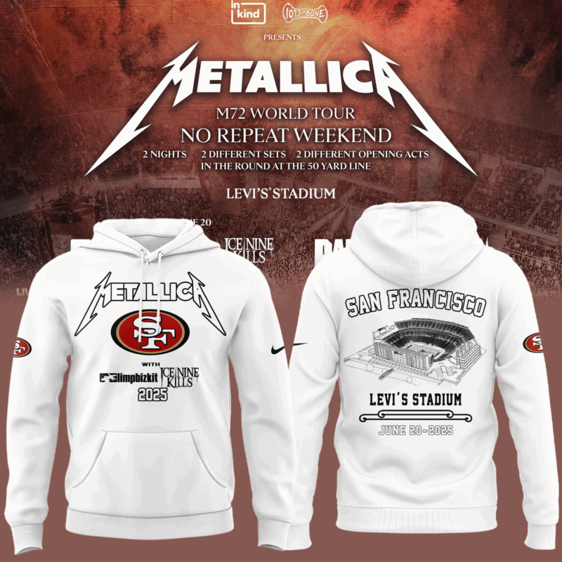 Limited Edition M72 World Tour x San Francisco 49ers White Hoodie 2025