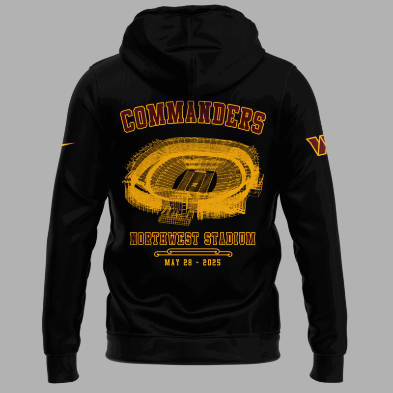 Limited Edition M72 World Tour x Washington Commanders Black Hoodie 2025 - Image 3