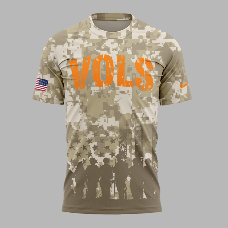 Limited Edition Tennessee Volunteers Military Appreciation Baseball Tshirt 2025 - Image 2