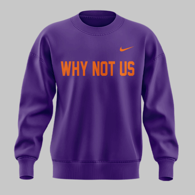 Limited Edition Clemson Softball ” Why Not US” Purple Sweat 2025 - Image 2