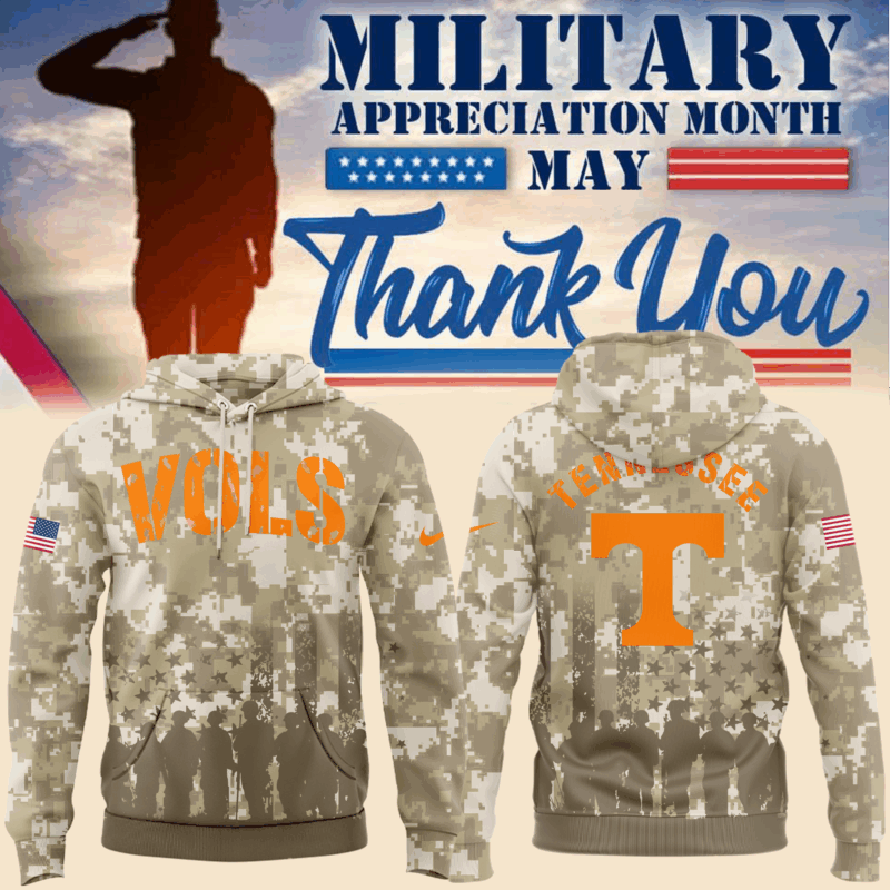 Limited Edition Tennessee Volunteers Military Appreciation Baseball Hoodie 2025