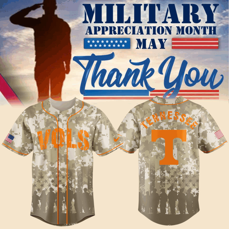 Limited Edition Tennessee Volunteers Military Appreciation Baseball Jersey 2025