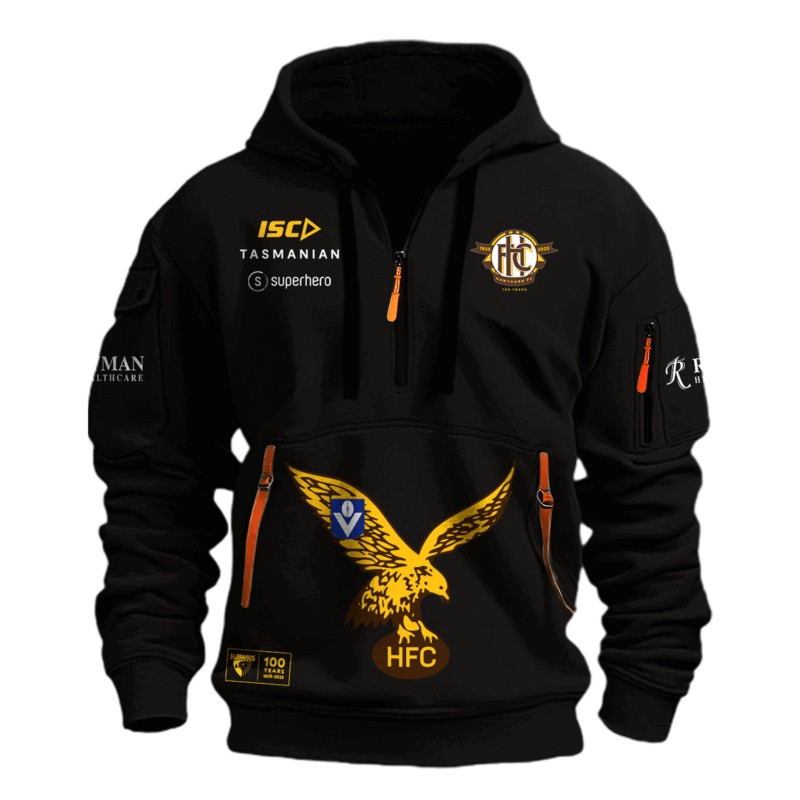 Limited Edition Hawthorn FC Black Hoodie 1925-2025 - Image 2