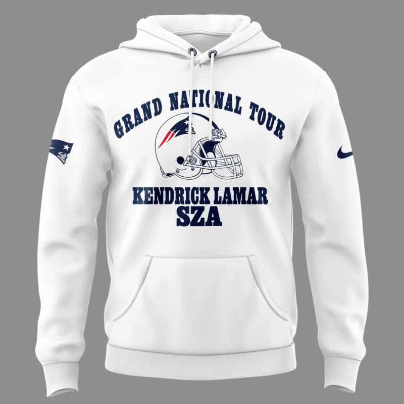 Limited Edition Grand National Tour x New England Patriots White Hoodie 2025 - Image 2