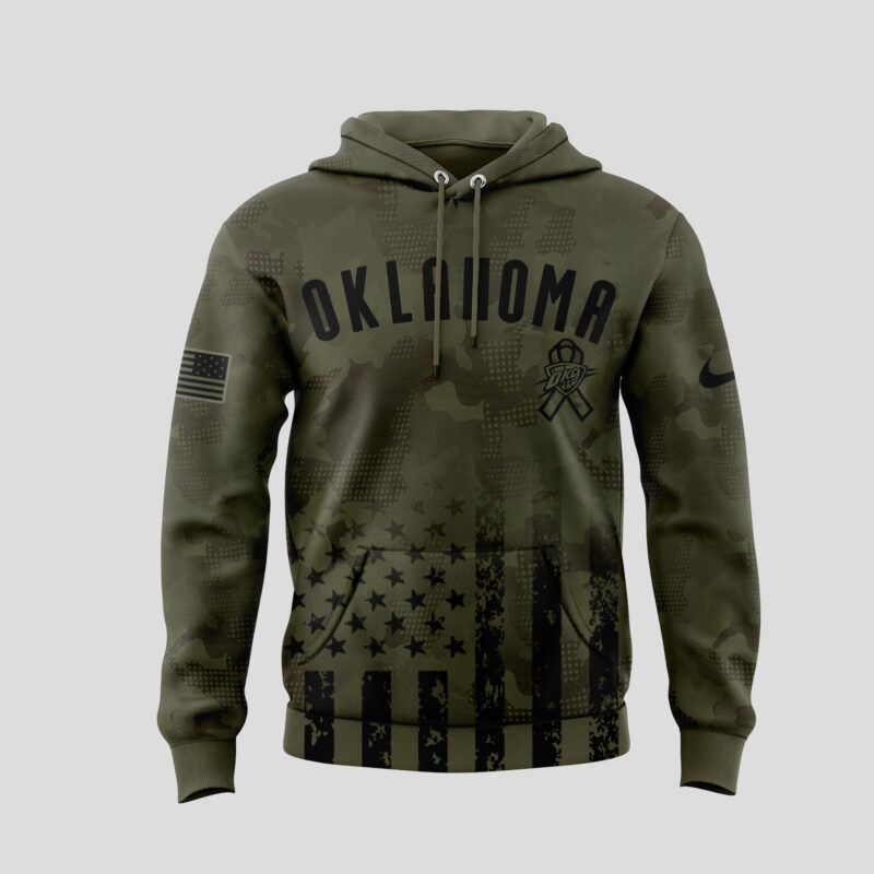 Special New Oklahoma City Thunder Military Appreciation Night Hoodie 2025 - Image 2