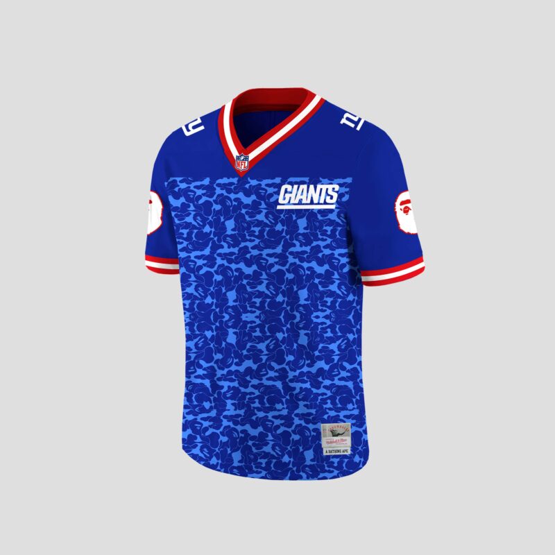 Bape x Mitchell & Ness NFL New York Giants Legacy Jersey Navy - Image 2