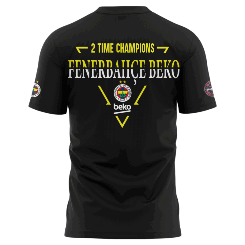 Exclusive Versio _EuroLeague Fenerbahçe Beko Champions Black Tshirt 2025 - Image 3