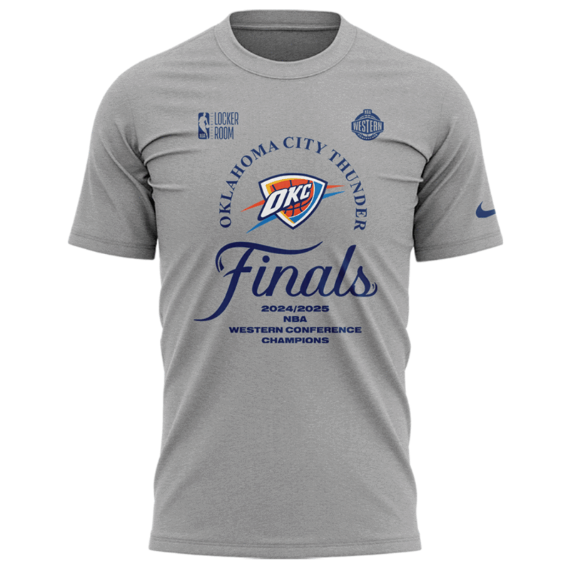 OKC THUNDER 2025 WESTERN CONFERENCE FINALS CHAMPIONS T SHIRT - Image 2