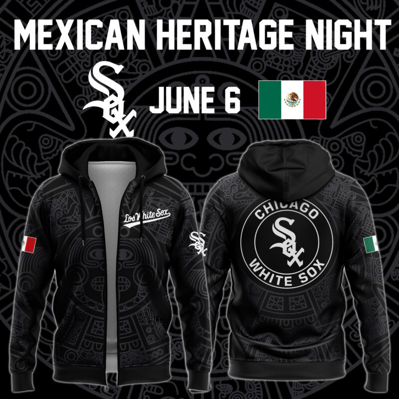 1.Special Edition Chicago White Sox Mexican Heritage Night Zip Hoodie 2025