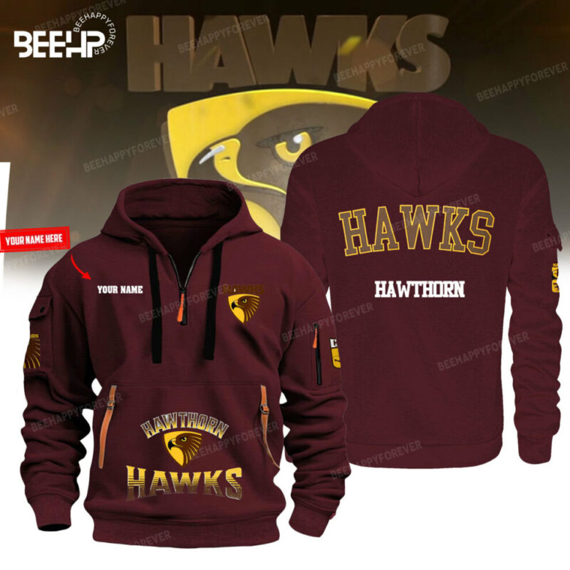 Hawthorn Hawks Quarter Zipper Hoodie - Image 7