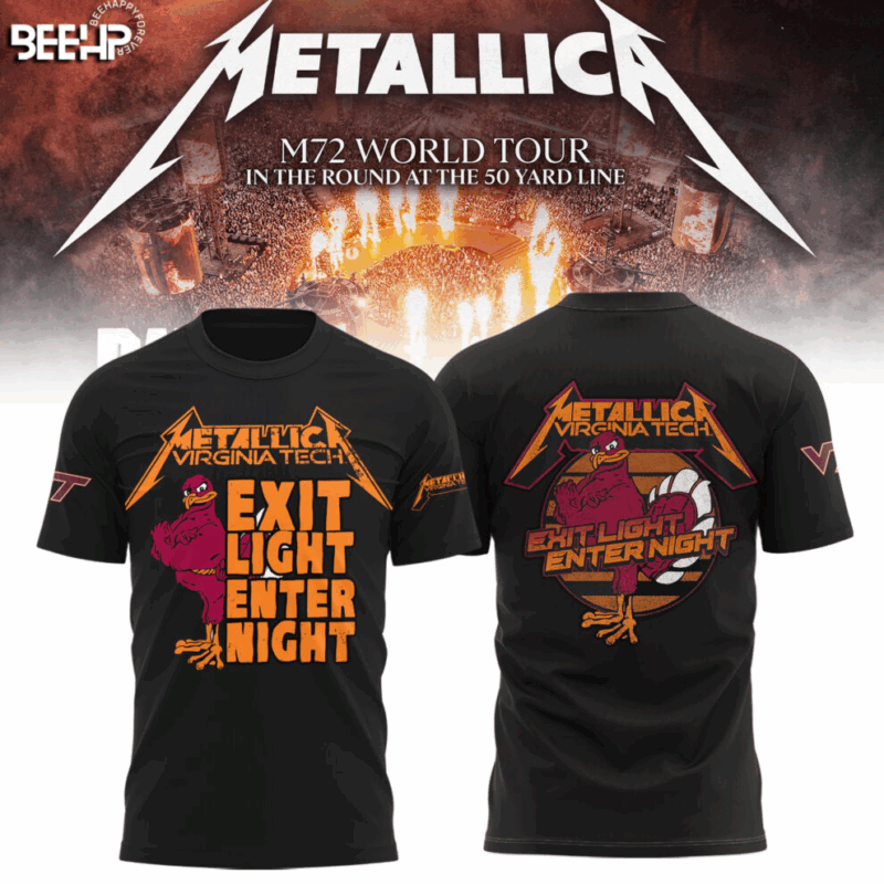 Virginia Tech Hokies Metallica Editions Limited Black Tshirt
