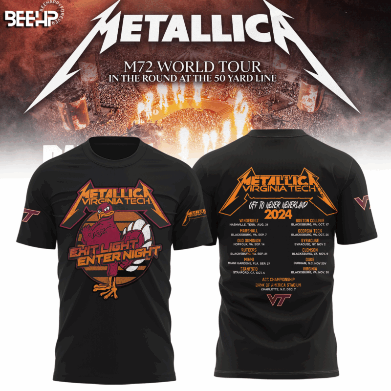 Virginia Tech Hokies Metallica Editions Limited 2025 Black Shirt