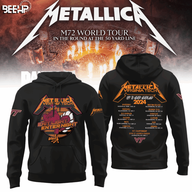 Virginia Tech Hokies Metallica Editions Limited 2025 Black Hoodie