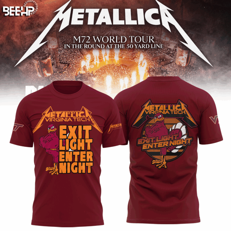 Virginia Tech Hokies Metallica Editions Limited Red Tshirt
