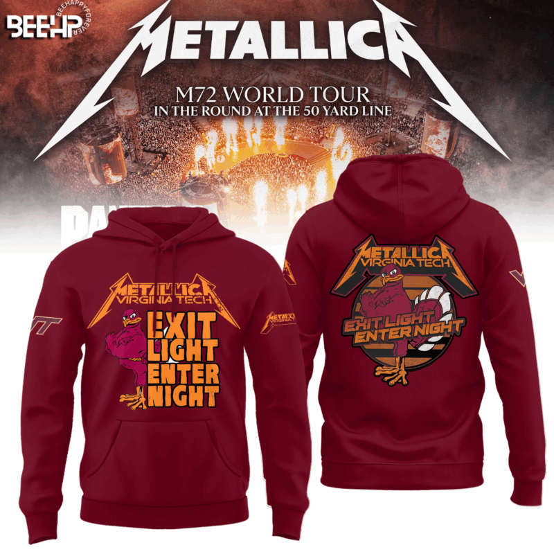 Virginia Tech Hokies Metallica Editions Limited Red Hoodie