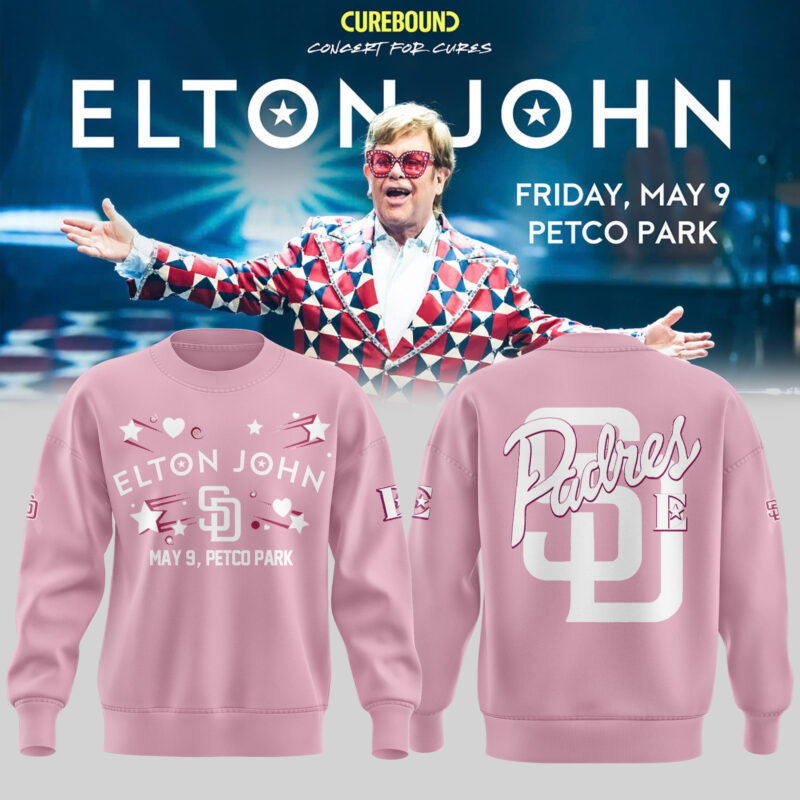 Limited Edition Elton John x San Diego Padres Pink Sweat 2025