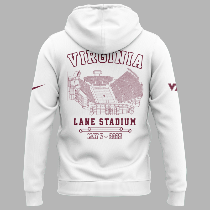 Limited Edition M72 World Tour x Virginia Tech Hokies White Hoodie 2025 - Image 3
