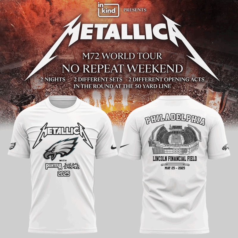 Limited Edition M72 World Tour x Pantera and Suicidal Tendencies White Tshirt 2025