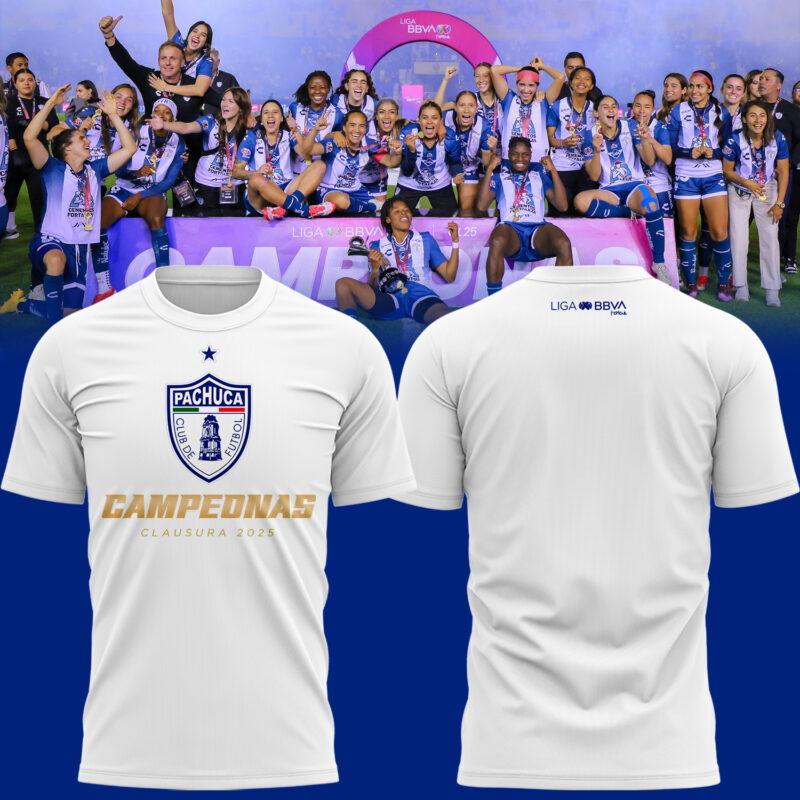 Camiseta del Club Pachuca Femenil CAMPEONAS Clausura