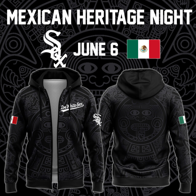 2.Special Edition Chicago White Sox Mexican Heritage Night Zip Hoodie 2025