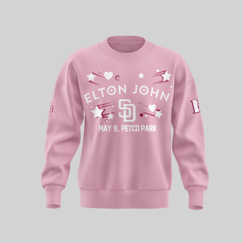 Limited Edition Elton John x San Diego Padres Pink Sweat 2025 - Image 2