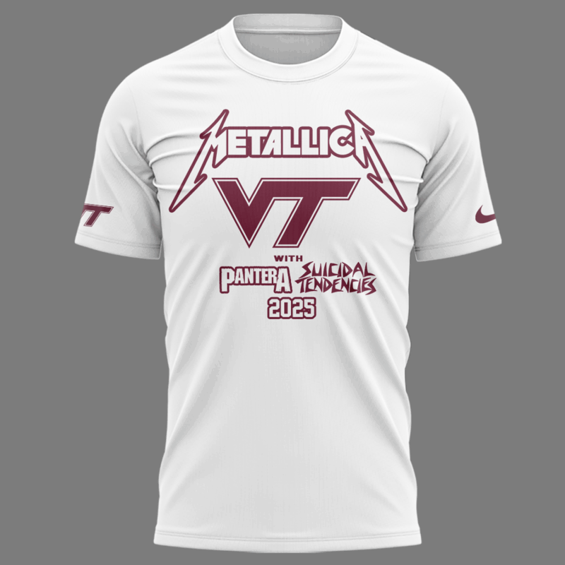Limited Edition M72 World Tour x Virginia Tech Hokies White Tshirt 2025 - Image 2