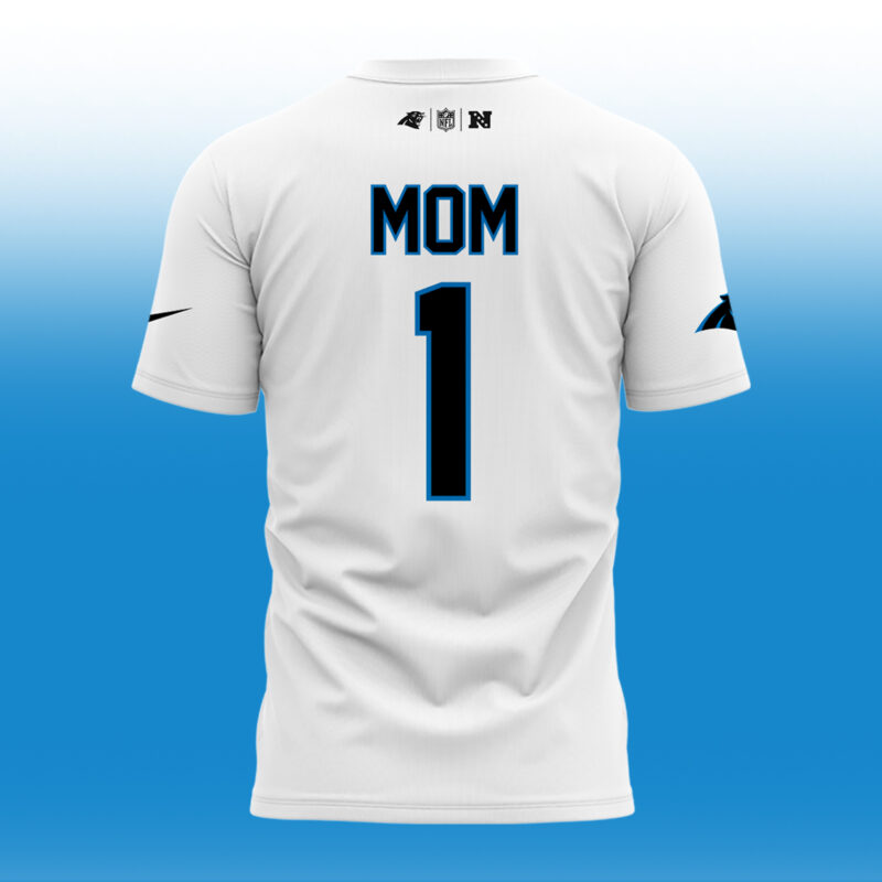 Limited Edition Carolina Panthers Happy Mother’s Day White Tshirt 2025 - Image 3