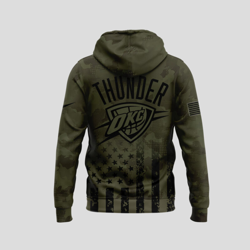 Special New Oklahoma City Thunder Military Appreciation Night Hoodie 2025 - Image 3
