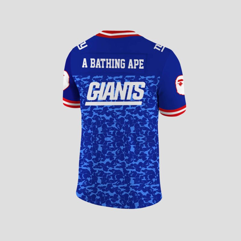 Bape x Mitchell & Ness NFL New York Giants Legacy Jersey Navy - Image 3