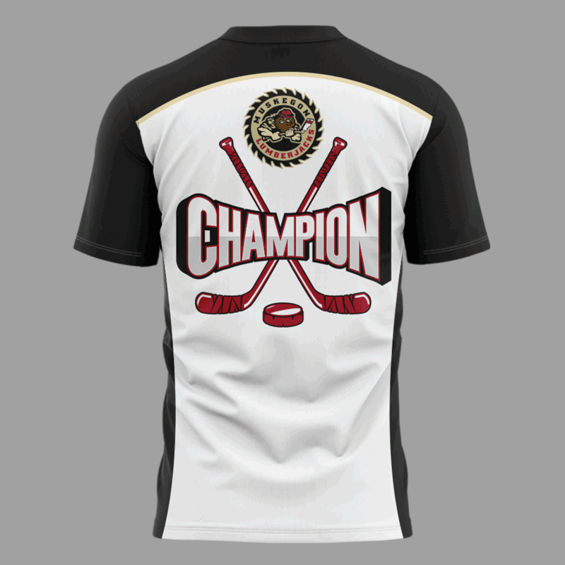 Special New T-Shirt Muskegon Lumberjacks Clark Cup Champions 2025 For Fans - Image 3