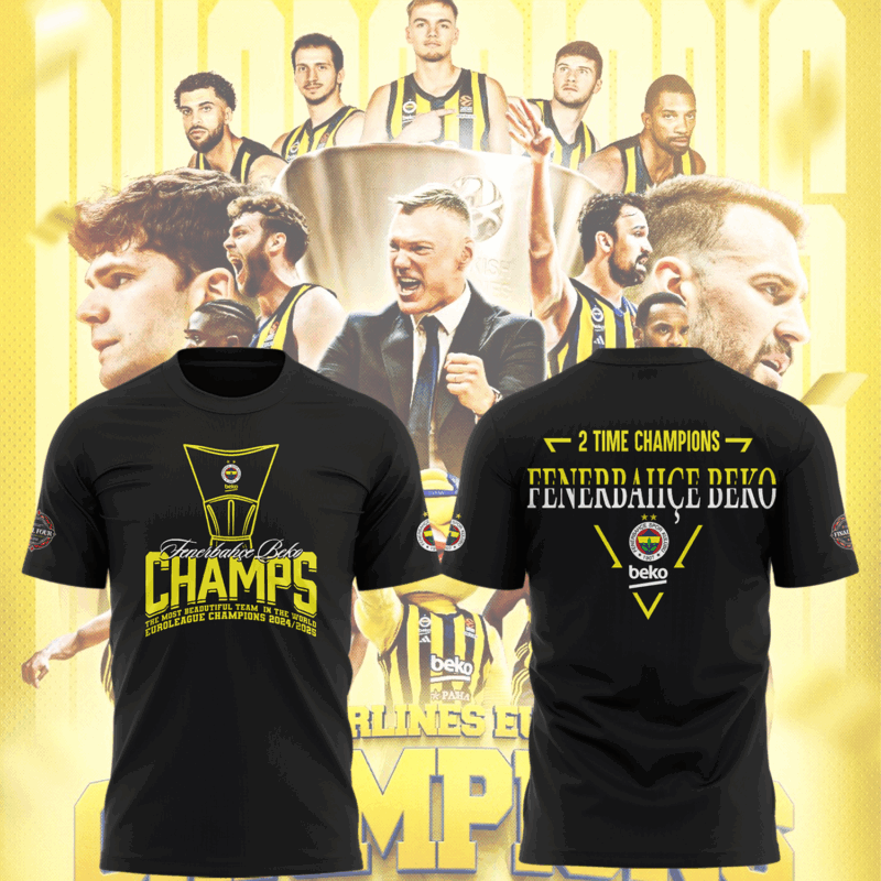 Exclusive Versio _EuroLeague Fenerbahçe Beko Champions Black Tshirt 2025